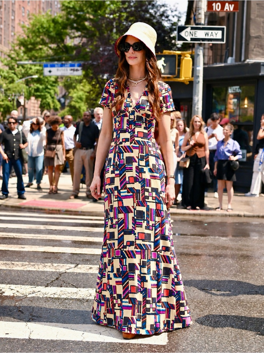 Just Cavalli RARE Geometric Pattern Beaded V Neck Vintage Maxi Dress
